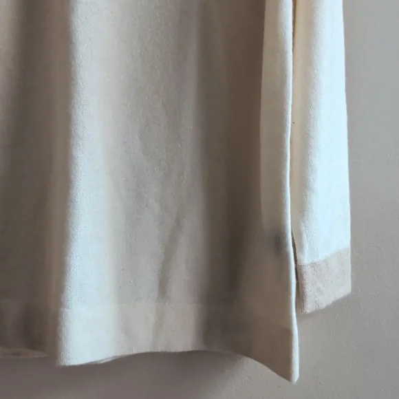 Gobi 100% Mongolian Cashmere Cream and White Colourblock Turtleneck Sweater - Picture 6 of 15